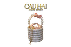 Haute Folie - Clutch Kim Cương Cylinder - Perle Noire Diamond Pavé Haute Décor Object-CẬU HAI HOME DECOR