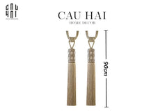 Haute Folie - Cột Màn Đôi Cannage Beige Tassel Curtain Tieback 90Cm-CẬU HAI HOME DECOR