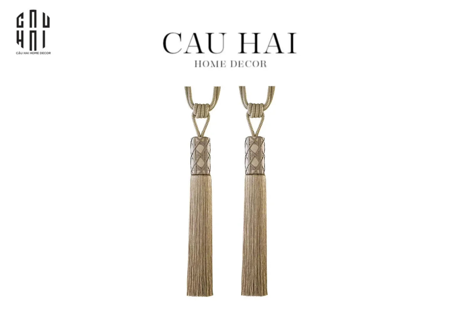 HAUTE FOLIE - CỘT MÀN ĐÔI CANNAGE BEIGE TASSEL CURTAIN TIEBACK 90CM - CẬU HAI HOME DECOR
