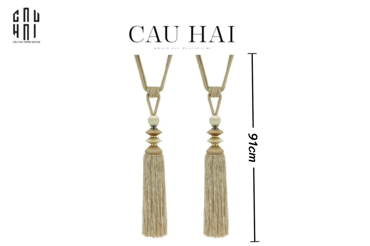 Haute Folie - Cột Màn Đôi Lantern D'Or Tassel Curtain Tieback - 91Cm-CẬU HAI HOME DECOR