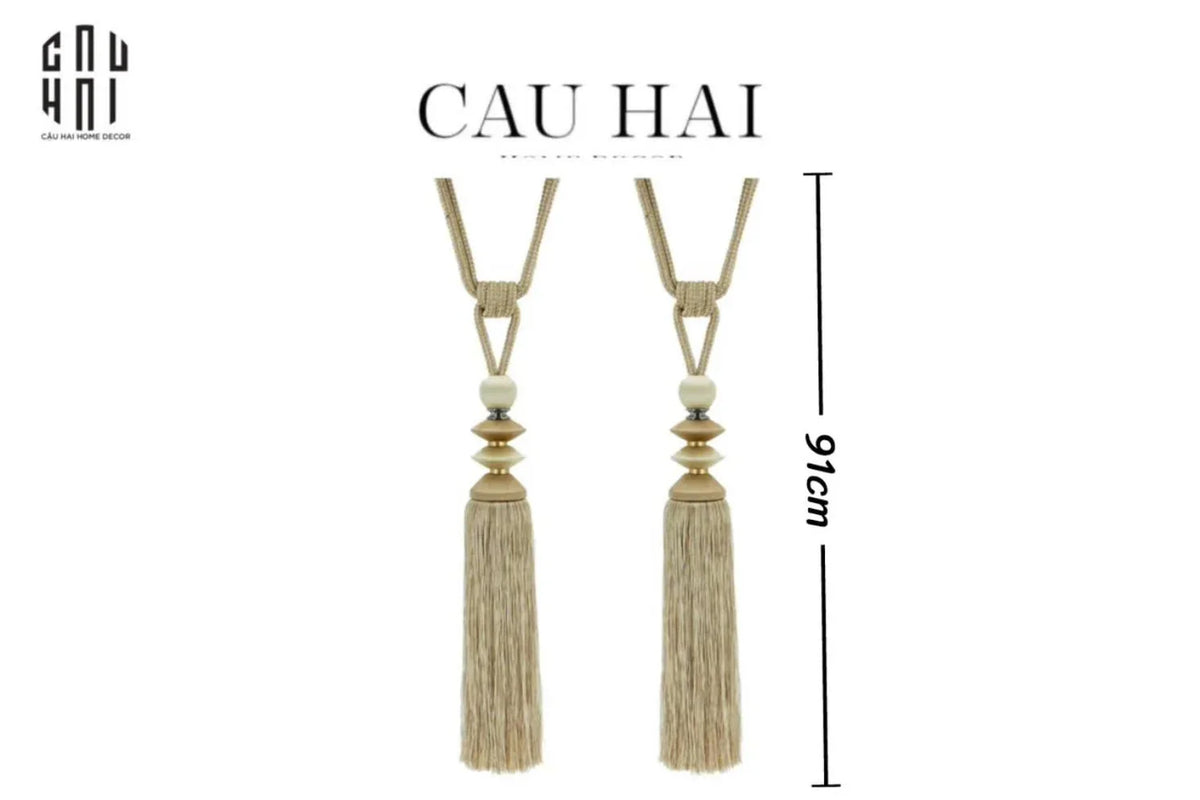 Haute Folie - Cột Màn Đôi Lantern D'Or Tassel Curtain Tieback - 91Cm-RÈM & MÀN CHE-Đối tác tại Trung Quốc theo từng đơn đặt hàng-CẬU HAI HOME DECOR