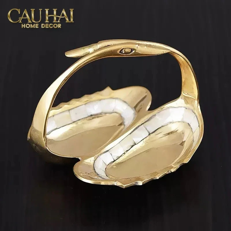 Haute Folie - Đĩa Trang Sức Đồng Khảm Xà Cừ Cygne Nacre Pearl Iridescent-CẬU HAI HOME DECOR