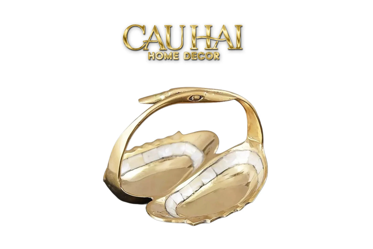 Haute Folie - Đĩa Trang Sức Đồng Khảm Xà Cừ Cygne Nacre Pearl Iridescent-SET CHÉN DĨA-Đối tác tại Trung Quốc theo từng đơn đặt hàng-CẬU HAI HOME DECOR