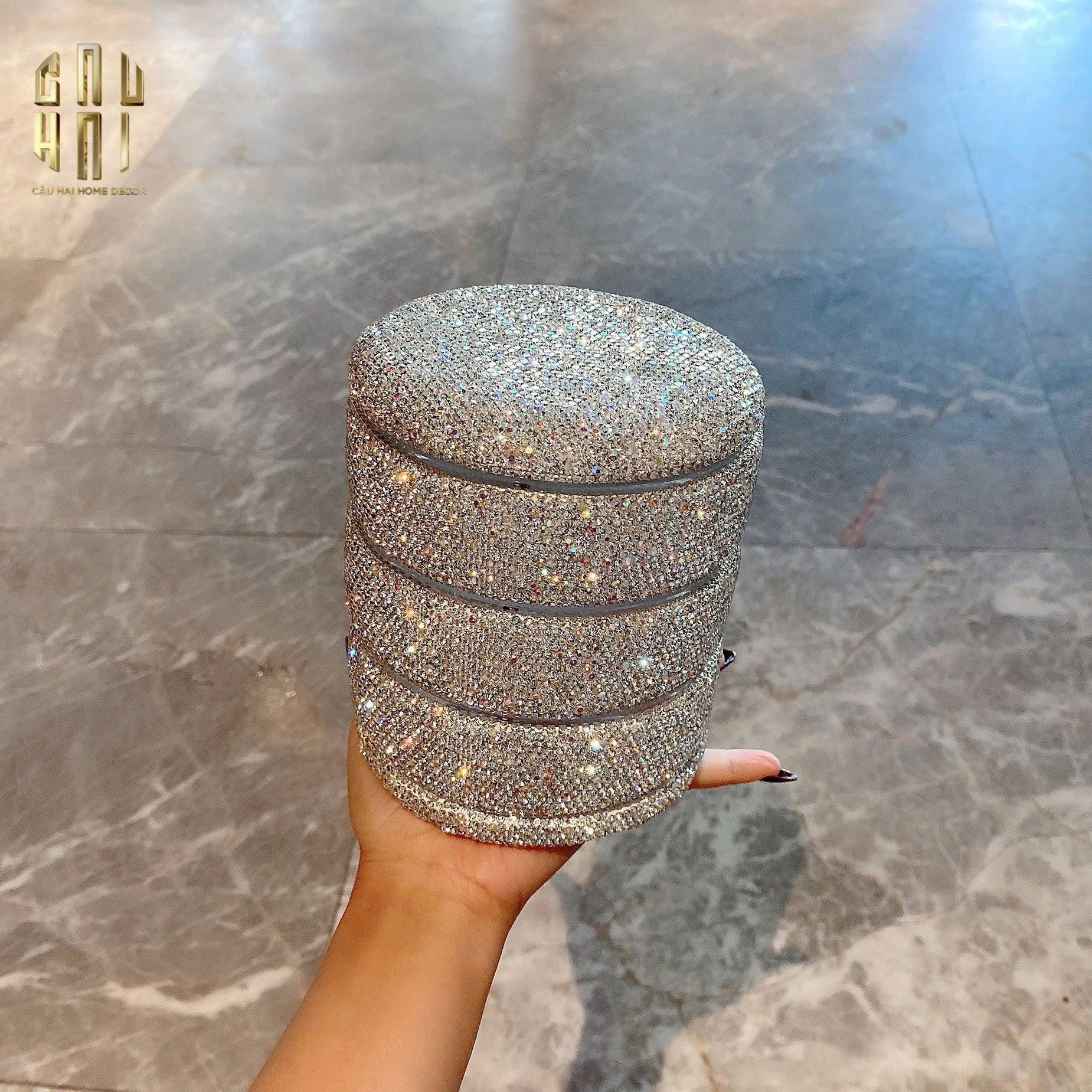Haute Folie - Hộp Lưu Trữ 4 Tầng Carousel Diamond Bling Bling-CẬU HAI HOME DECOR
