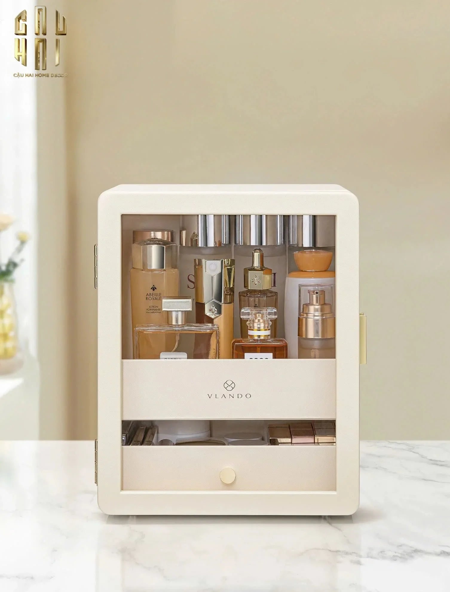 HAUTE FOLIE - HỘP MỸ PHẨM DA BEAUTY CLOSET - CẬU HAI HOME DECOR