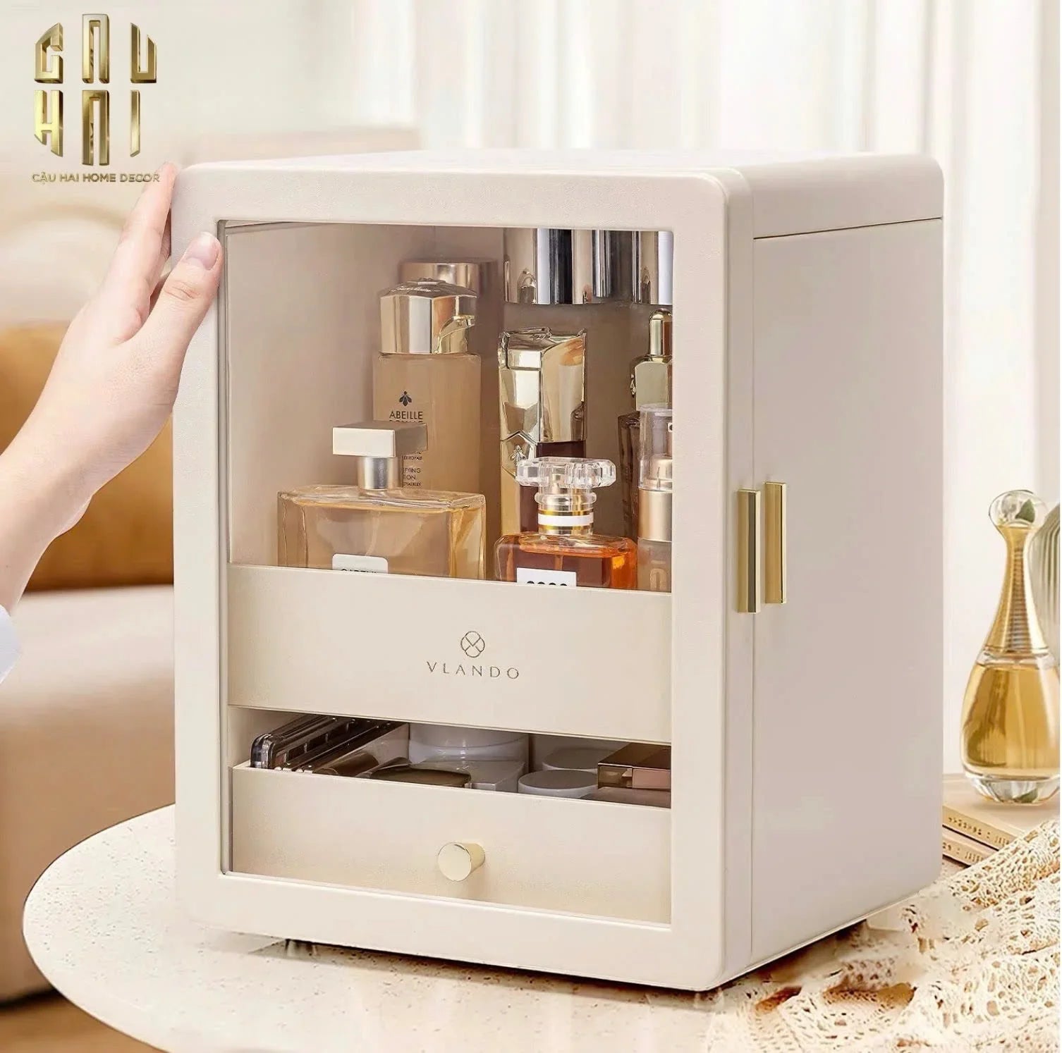 HAUTE FOLIE - HỘP MỸ PHẨM DA BEAUTY CLOSET - CẬU HAI HOME DECOR