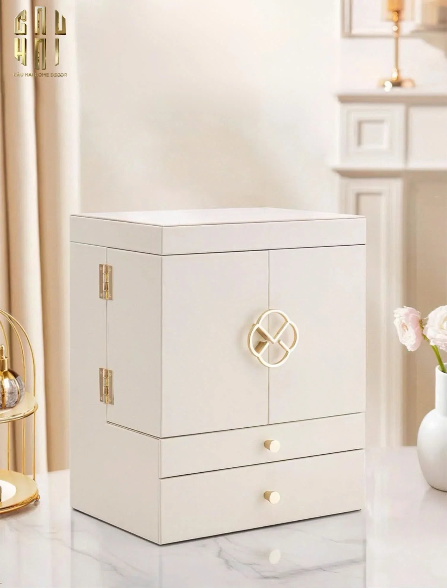 HAUTE FOLIE - HỘP MỸ PHẨM DA GRACE MANSION CLOSET - CẬU HAI HOME DECOR
