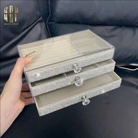 Haute Folie - Hộp Trang Sức 3-In-1 Diamond Bling Bling-CẬU HAI HOME DECOR