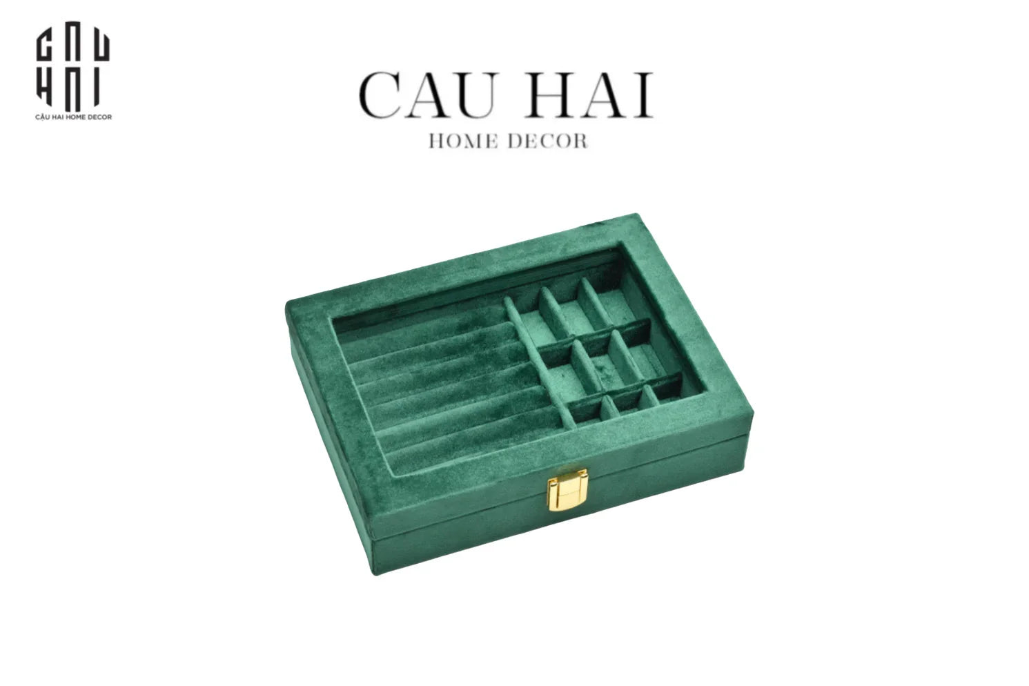 HAUTE FOLIE -HỘP TRANG SỨC NHUNG LUXURY VELVET JADE - CẬU HAI HOME DECOR