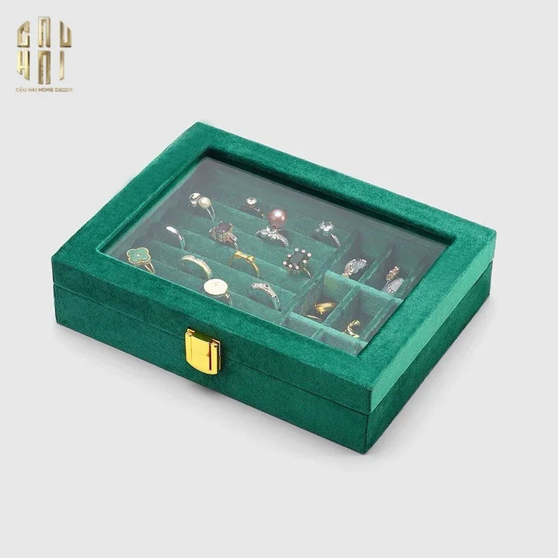 HAUTE FOLIE -HỘP TRANG SỨC NHUNG LUXURY VELVET JADE - CẬU HAI HOME DECOR
