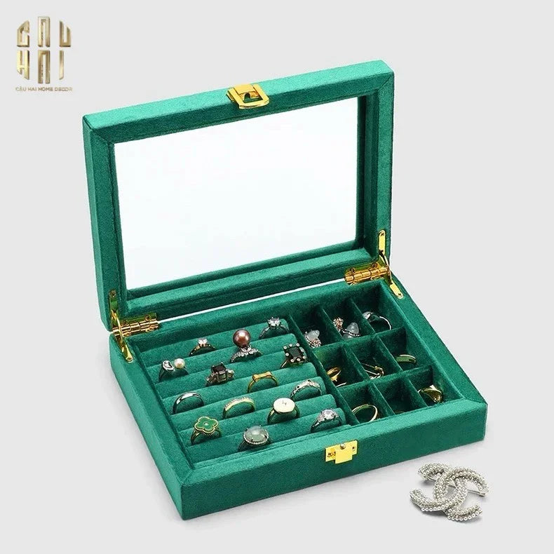 Haute Folie -Hộp Trang Sức Nhung Luxury Velvet Jade-CẬU HAI HOME DECOR