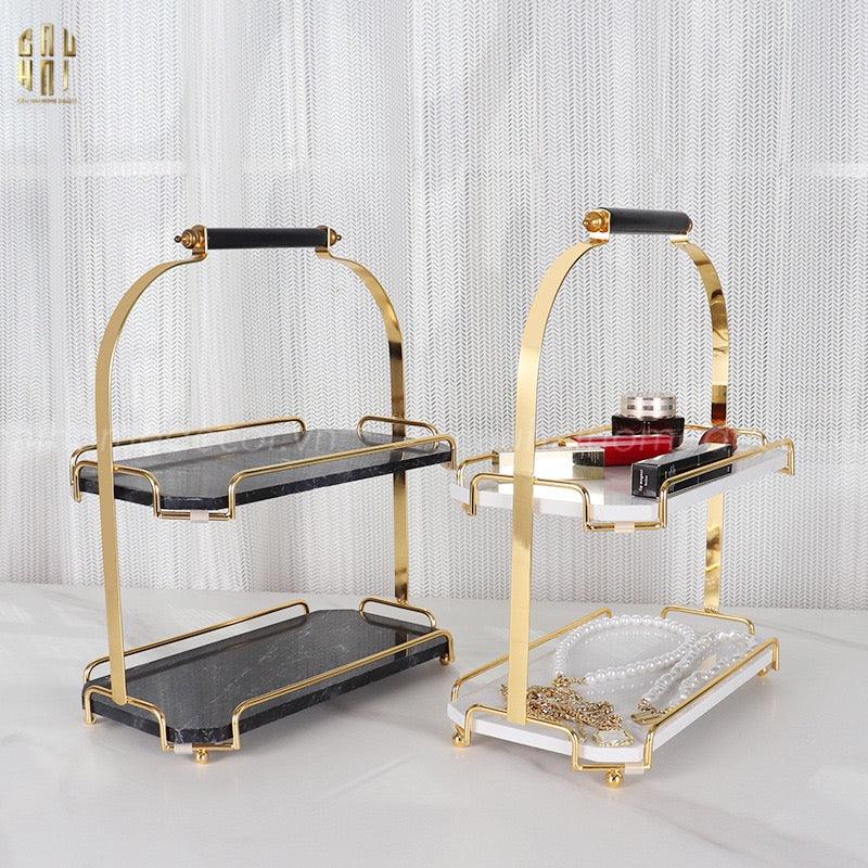 HAUTE FOLIE - KỆ ĐÁ BLACK MARBLE 2 TẦNG - MANOR-CẬU HAI HOME DECOR