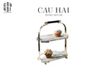 HAUTE FOLIE - KỆ ĐÁ MARBLE WHITE 2 TẦNG - MANOR - CẬU HAI HOME DECOR
