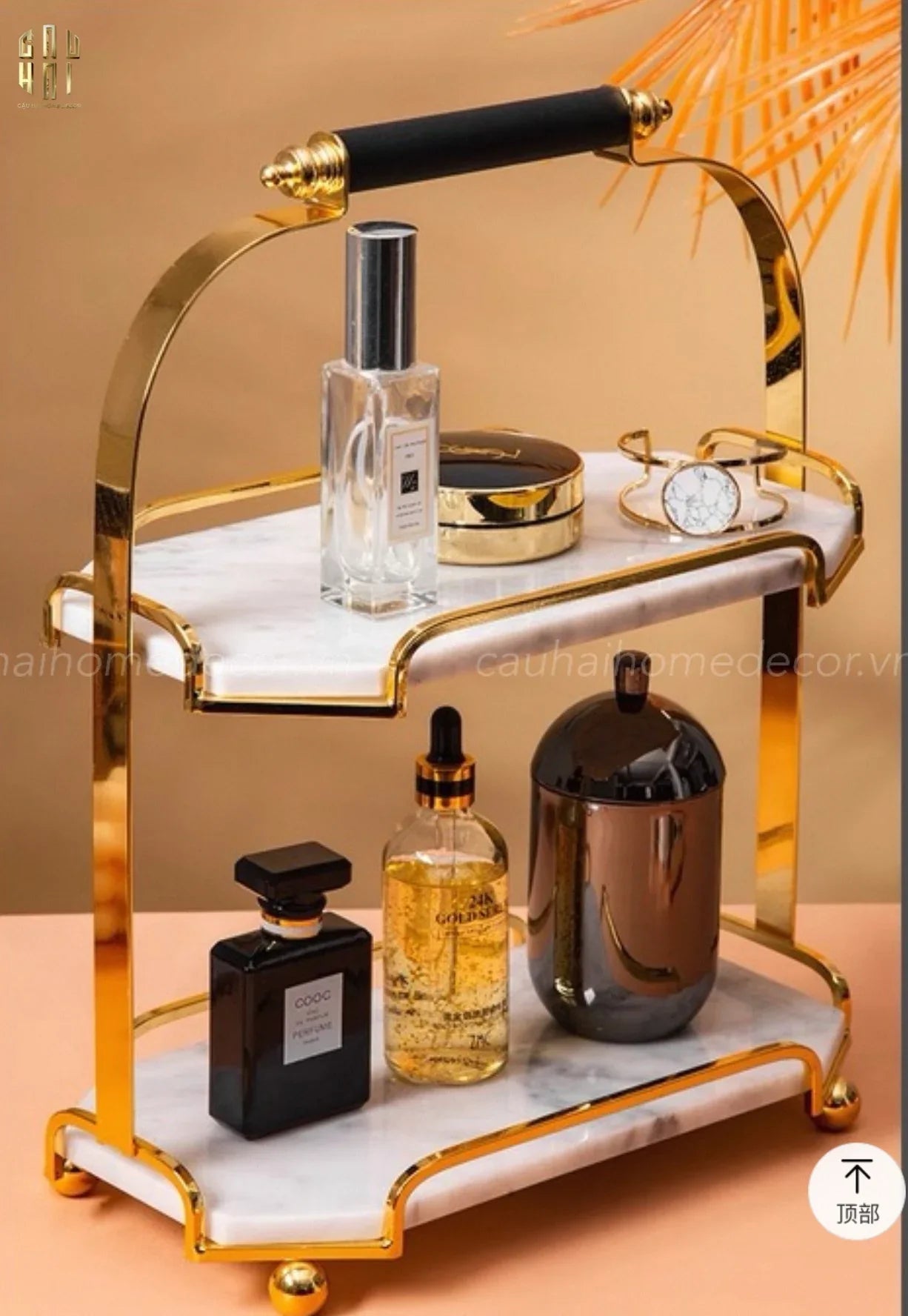 HAUTE FOLIE - KỆ ĐÁ MARBLE WHITE 2 TẦNG - MANOR - CẬU HAI HOME DECOR