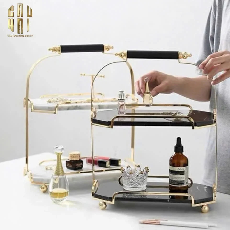 HAUTE FOLIE - KỆ ĐÁ MARBLE WHITE 2 TẦNG - MANOR - CẬU HAI HOME DECOR