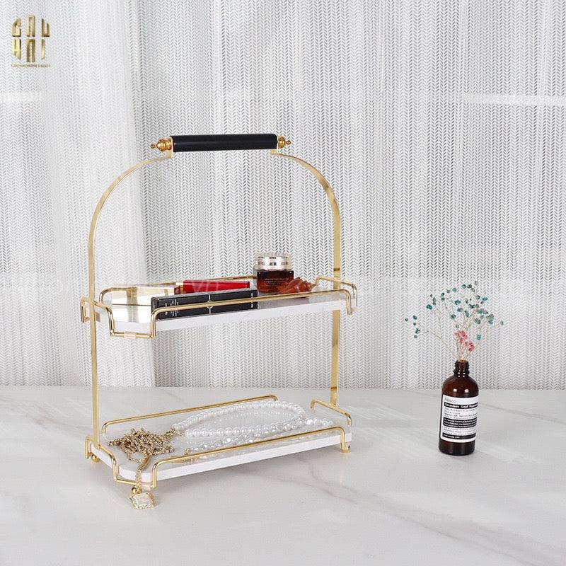 HAUTE FOLIE - KỆ ĐÁ MARBLE WHITE 2 TẦNG - MANOR - CẬU HAI HOME DECOR