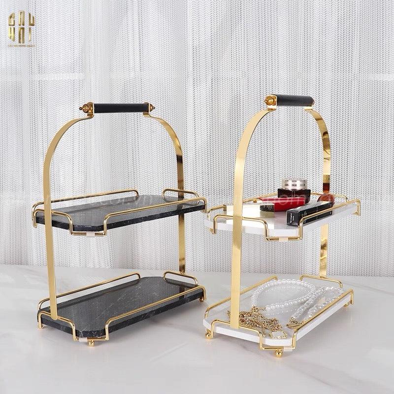 HAUTE FOLIE - KỆ ĐÁ MARBLE WHITE 2 TẦNG - MANOR - CẬU HAI HOME DECOR
