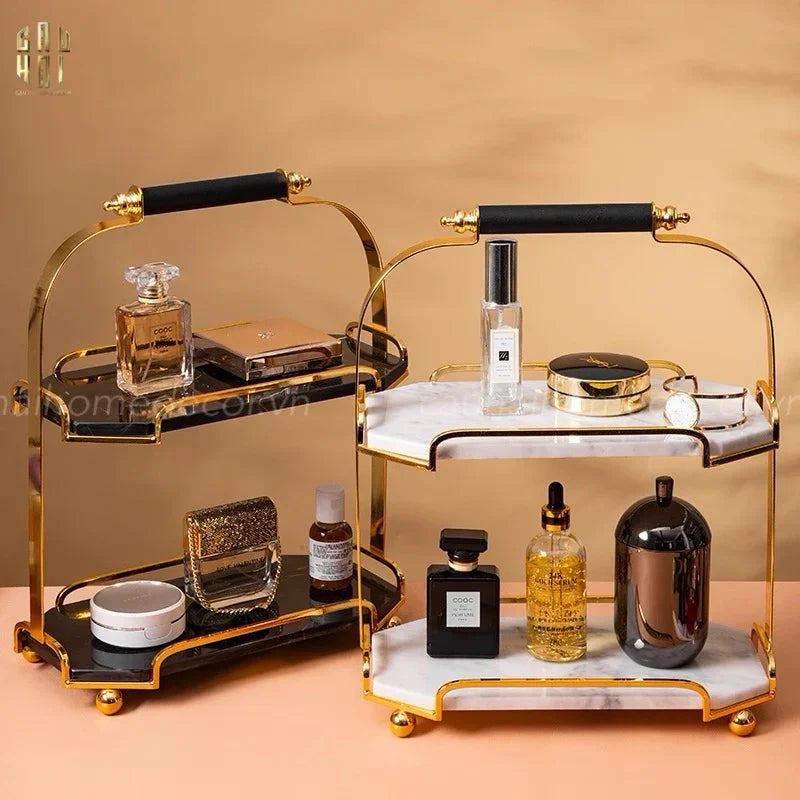 HAUTE FOLIE - KỆ ĐÁ MARBLE WHITE 2 TẦNG - MANOR - CẬU HAI HOME DECOR