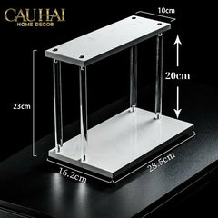 Haute Folie - Kệ Phòng Tắm 2 Tầng Đá Marble Acrylic Column Gabriel Tiered Organizers 20x26.5-CẬU HAI HOME DECOR