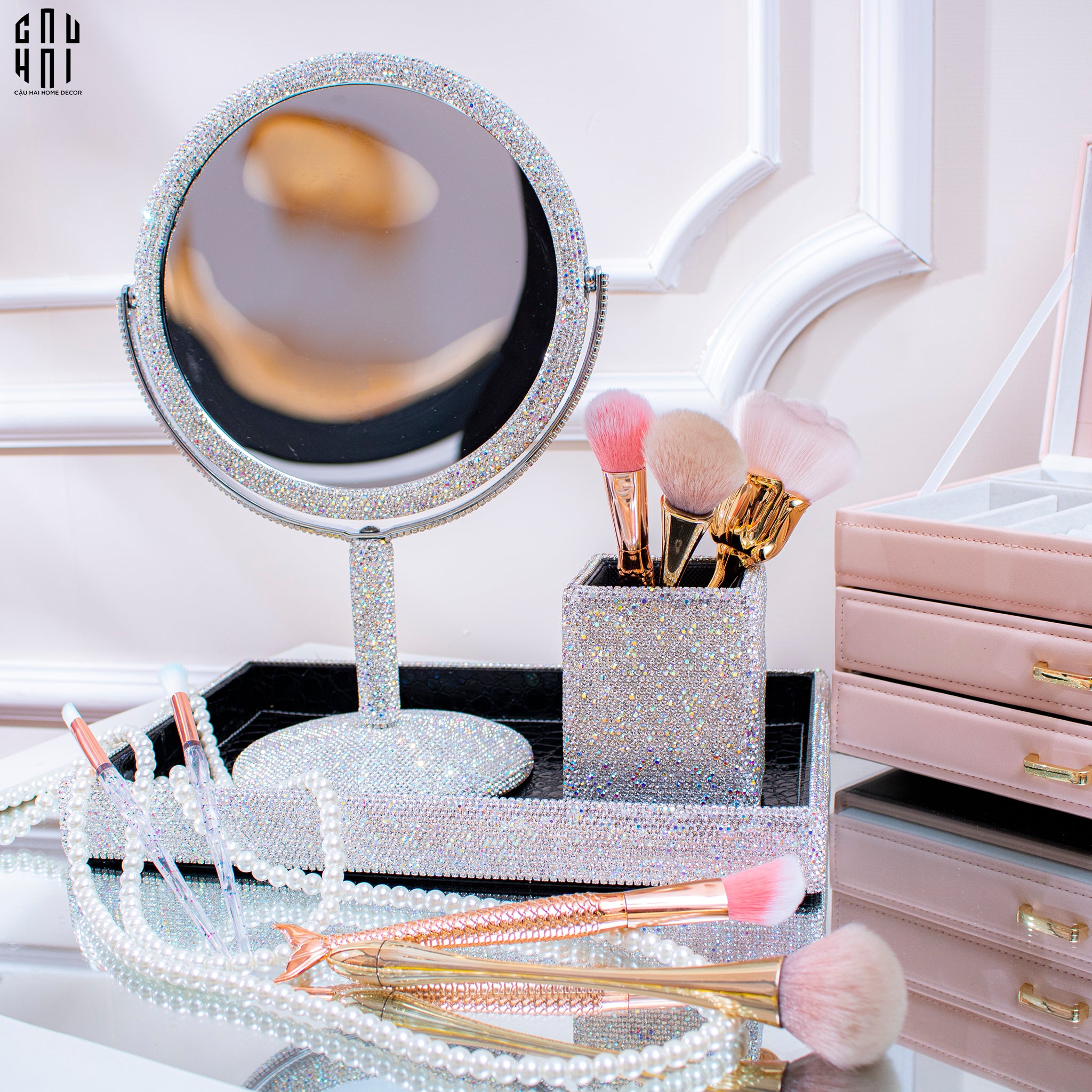 Haute Folie - Khay Da Cao Cấp Croco Diamond Bling Bling Up-CẬU HAI HOME DECOR
