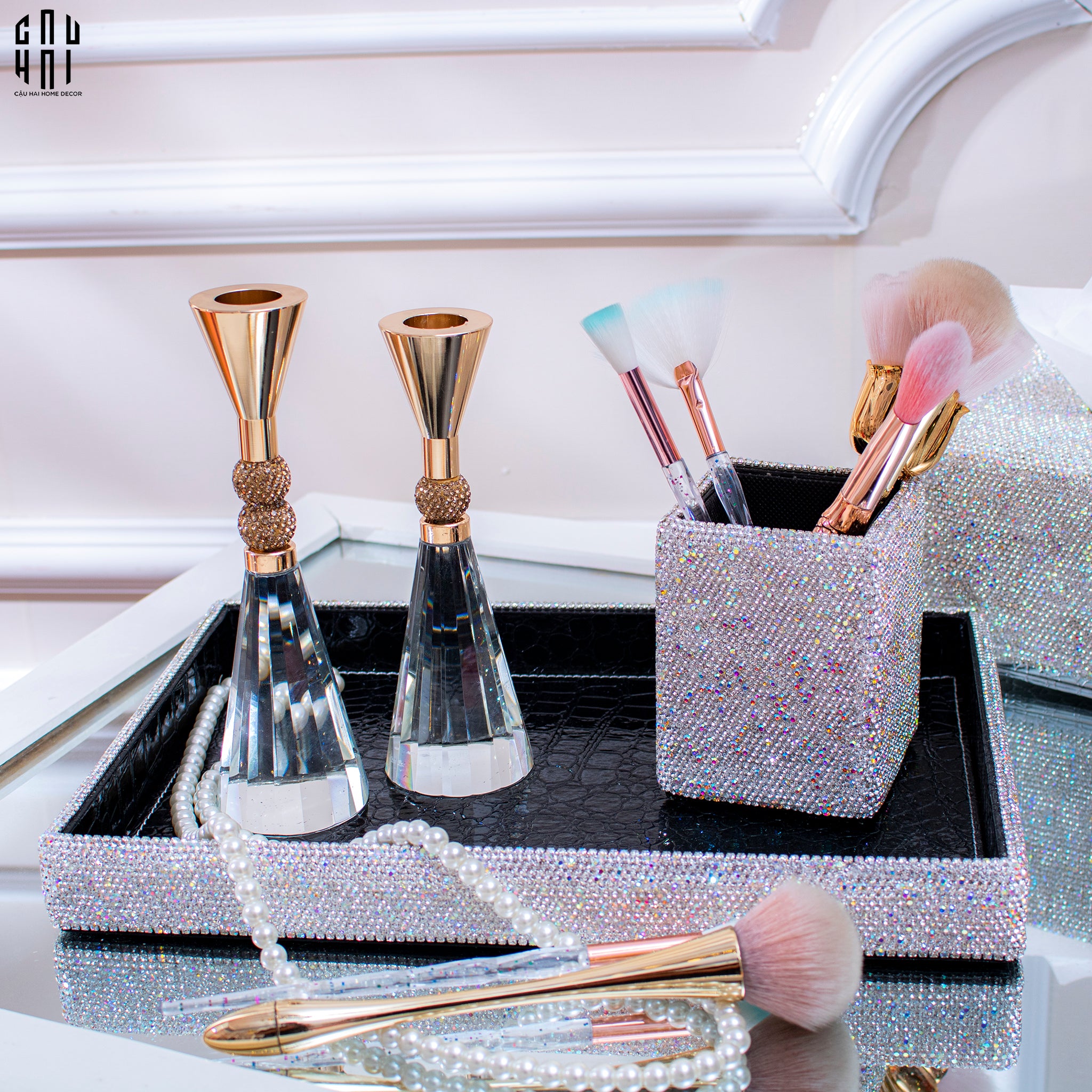 Haute Folie - Khay Da Cao Cấp Croco Diamond Bling Bling Up-CẬU HAI HOME DECOR