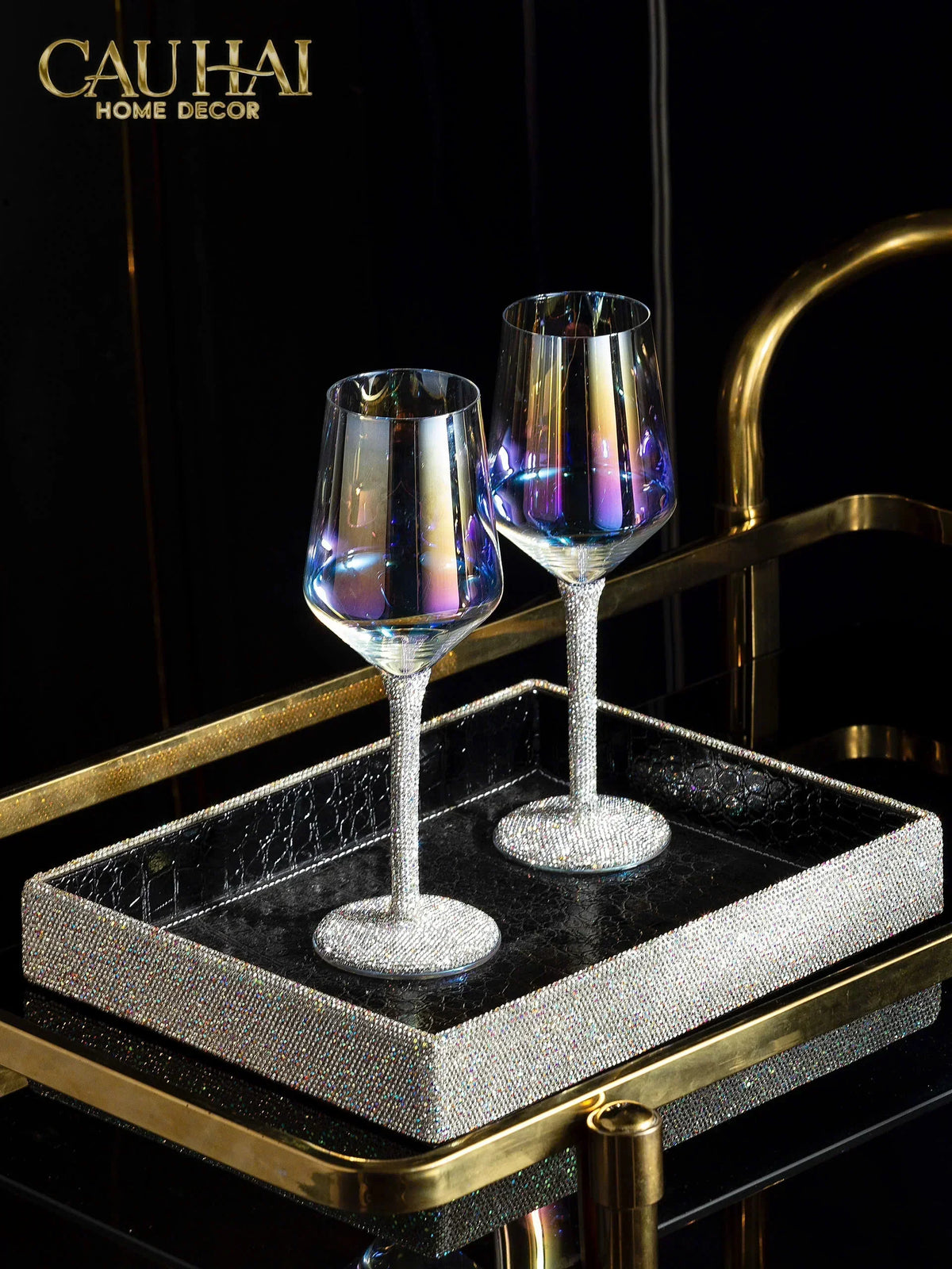 Haute Folie - Khay Da Cao Cấp Croco Diamond Bling Bling Up-KHAY TRANG TRÍ-Đối tác tại Trung Quốc theo từng đơn đặt hàng-CẬU HAI HOME DECOR