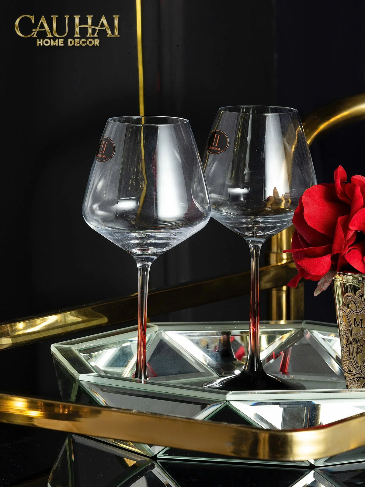 Haute Folie - Khay Gương Tròn Diamond Facetté Platinum Éclat Decoratives Trays D34-KHAY TRANG TRÍ-Đối tác tại Trung Quốc theo từng đơn đặt hàng-CẬU HAI HOME DECOR