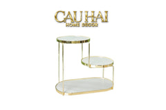 Haute Folie - Khay Kệ Đá Marble Trắng Tròn 2 Tầng Bàn Trang Điểm - New Orion Urban Marble Trays-CẬU HAI HOME DECOR