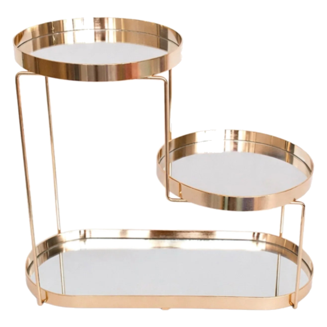 Haute Folie - Khay Kệ Gương Tròn 2 Tầng Bàn Trang Điểm - New Oracle Beauty Mirror Trays-KHAY TRANG TRÍ-CẬU HAI HOME DECOR-CẬU HAI HOME DECOR