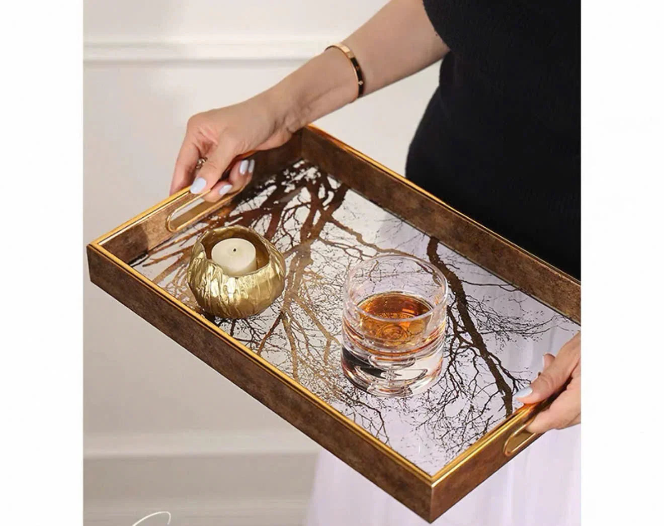 HAUTE FOLIE - KHAY PHẢN CHIẾU ARBOR GOLD - CẬU HAI HOME DECOR