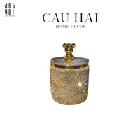 Haute Folie - Lọ Tăm Bông Bear Diamond Bling Bling-CẬU HAI HOME DECOR