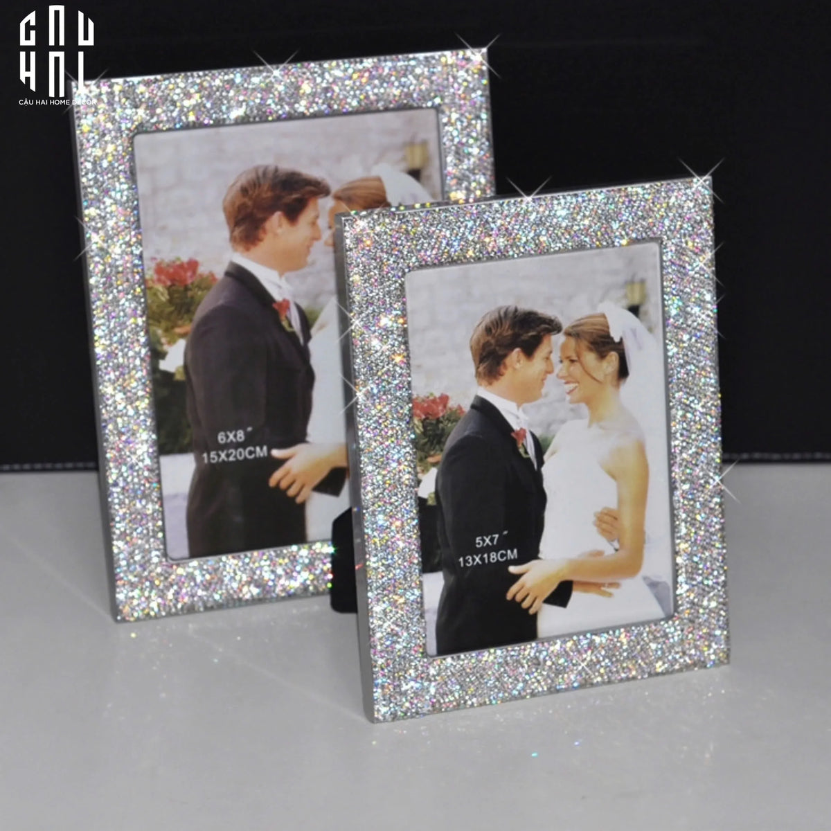 Haute Folie - Set 2 Khung Ảnh Diamond Bling Bling Memory-KHUNG ẢNH-Đối tác tại Trung Quốc theo từng đơn đặt hàng-CẬU HAI HOME DECOR