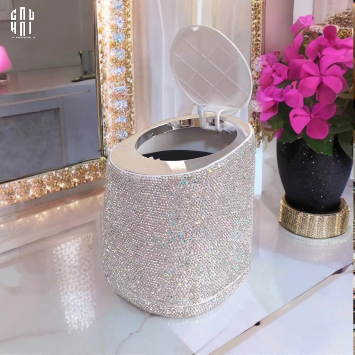 Haute Folie - Thùng Rác Mini Diamond Fantasy Bling Bling-Thùng Rác-Đối tác tại Trung Quốc theo từng đơn đặt hàng-CẬU HAI HOME DECOR