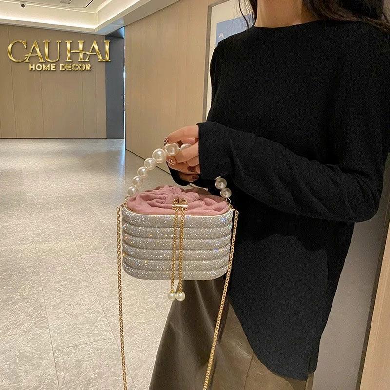Haute Folie - Túi Handbag Full Kim Cương - Perle Éclat Diamond Pavé Haute Décor Object-CẬU HAI HOME DECOR