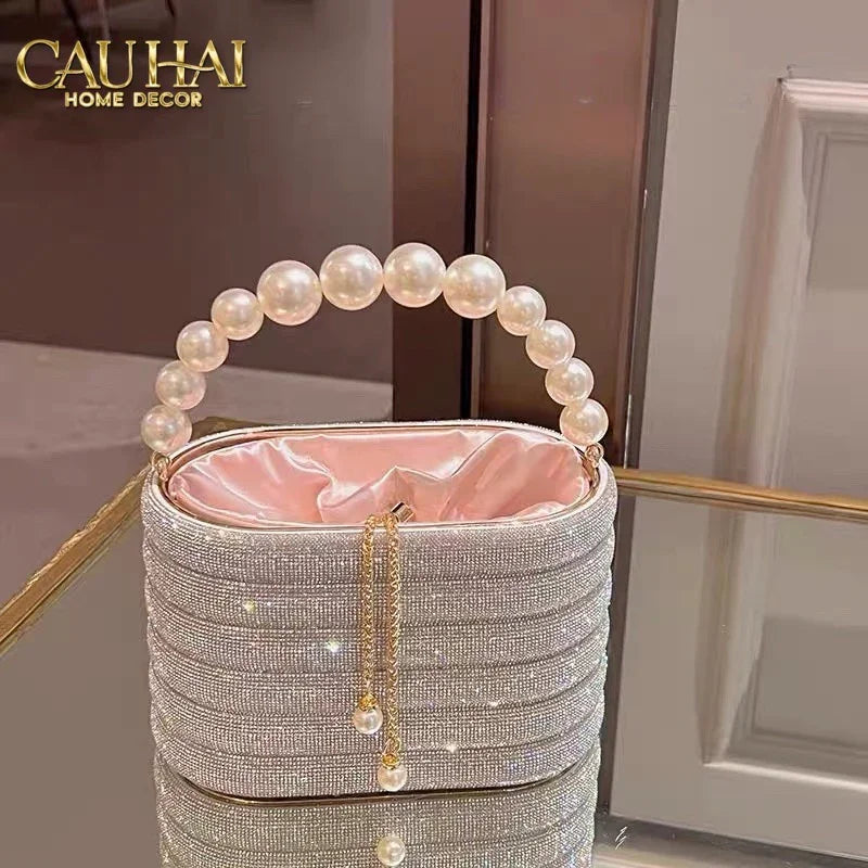Haute Folie - Túi Handbag Full Kim Cương - Perle Éclat Diamond Pavé Haute Décor Object-TÚI XÁCH & VÍ TRANG TRÍ-Đối tác tại Trung Quốc theo từng đơn đặt hàng-CẬU HAI HOME DECOR