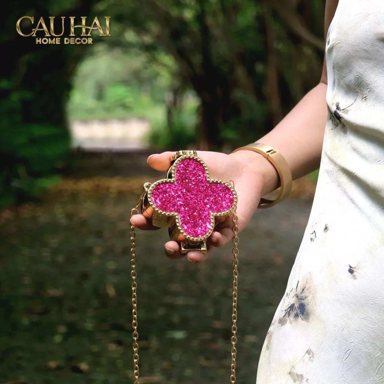 Haute Folie - Túi Pouch Mini Clover Diamond Bling Bling-CẬU HAI HOME DECOR