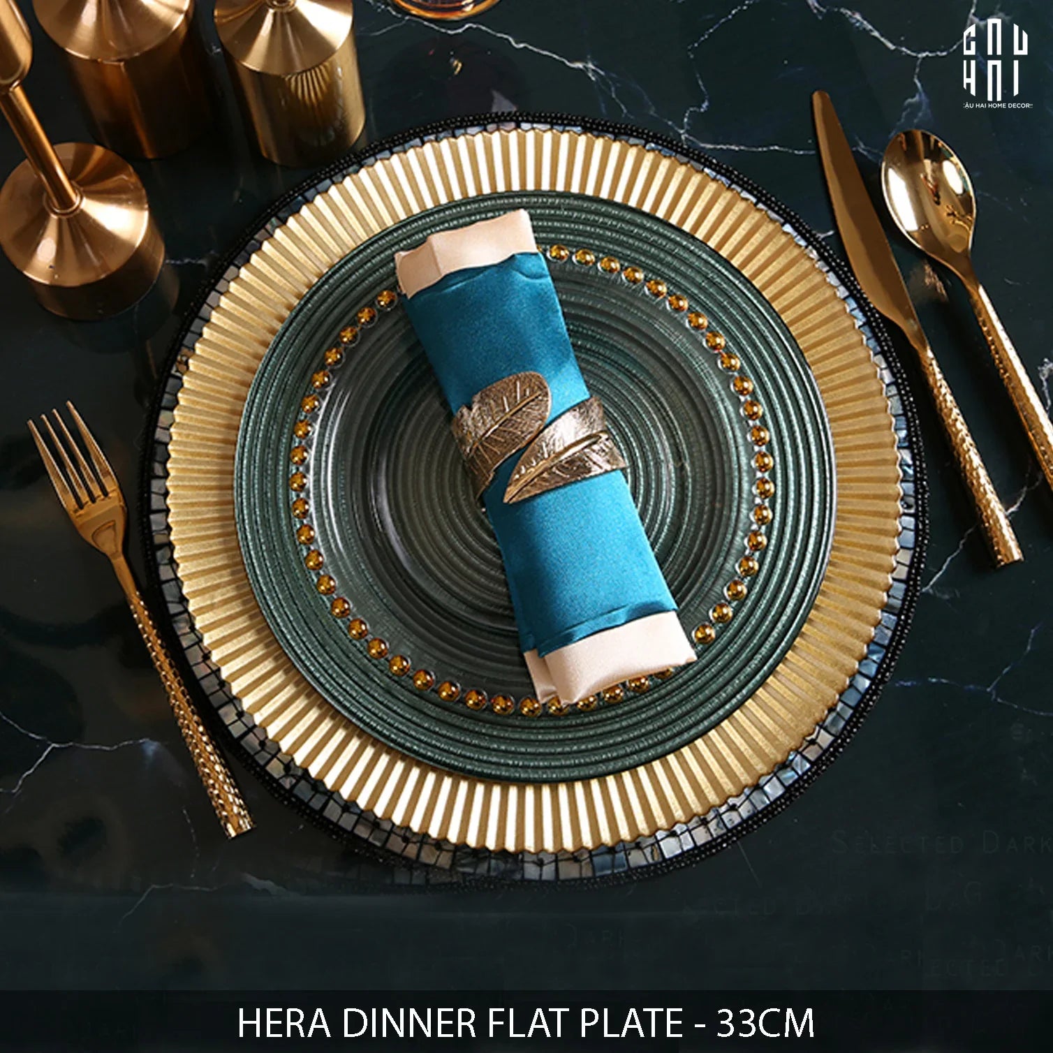 Hera Dinner Flat Plate 33Cm Ss25-CẬU HAI HOME DECOR
