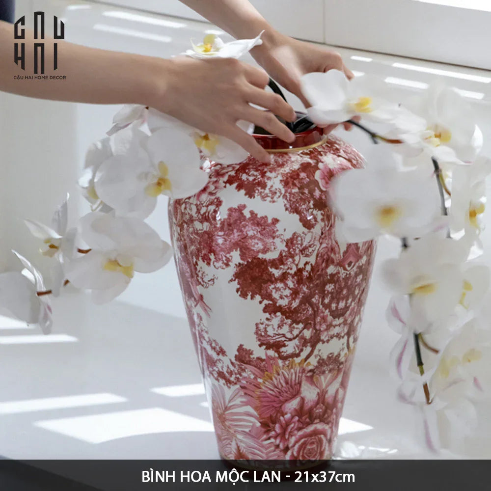 HOME COUTURE - BÌNH HOA CERAMIC JUNGLE PINKY BY D.O SS25-CẬU HAI HOME DECOR