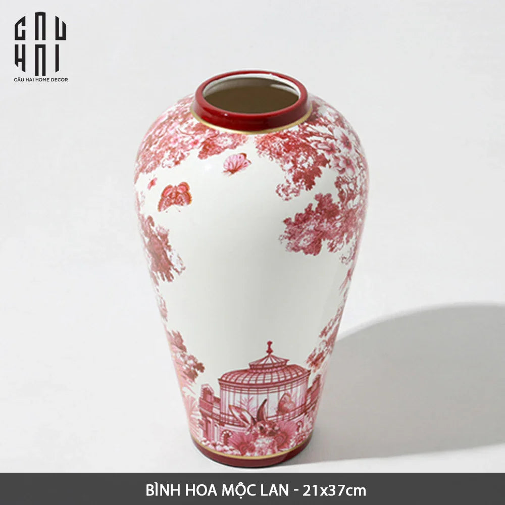 HOME COUTURE - BÌNH HOA CERAMIC JUNGLE PINKY BY D.O SS25-CẬU HAI HOME DECOR