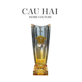 HOME COUTURE - BÌNH HOA CRYSTAL CHAMPAGE AZURE MEDUSA H36 - CẬU HAI HOME DECOR