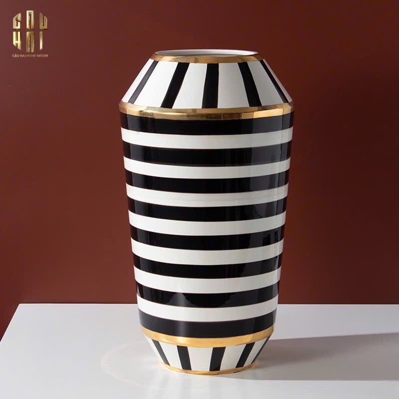 HOME COUTURE - BÌNH HOA ELITE METROPOLIS SOHO STRIPE ART H26/H40 - CẬU HAI HOME DECOR