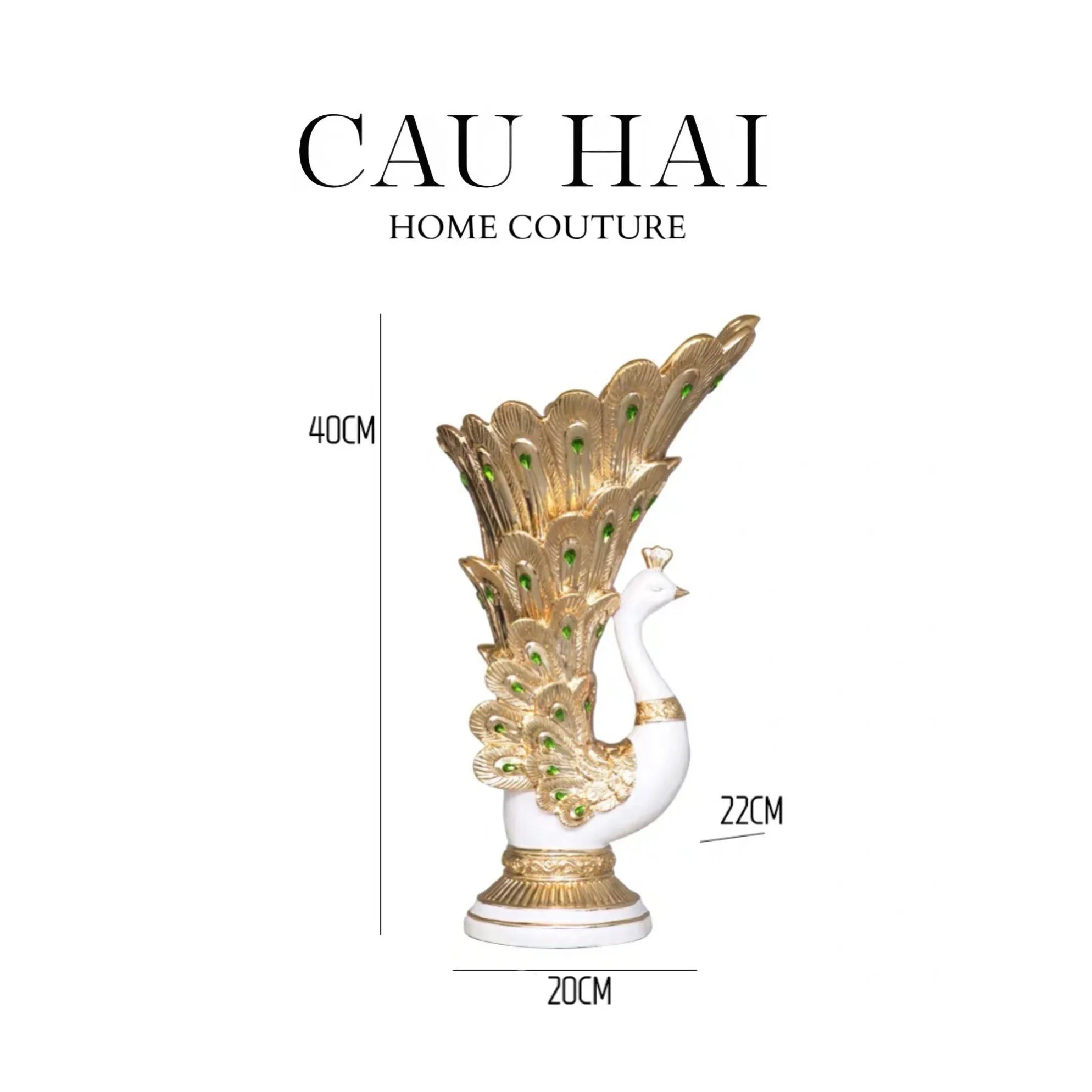 HOME COUTURE - BÌNH HOA KHỔNG TƯỚC GEMSTONE AURA UP-CẬU HAI HOME DECOR