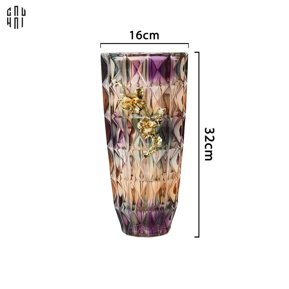 HOME COUTURE - BÌNH HOA PHA LÊ BRASS VIOLET PLUM - CẬU HAI HOME DECOR