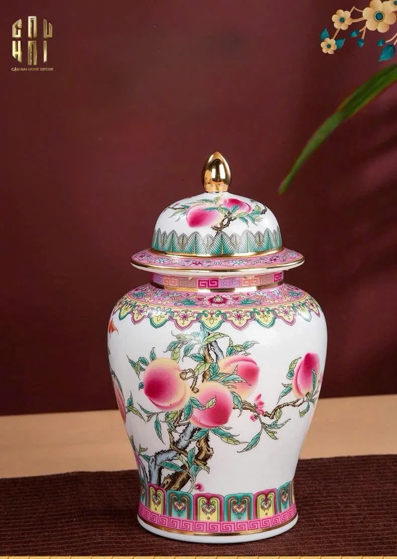 HOME COUTURE - BÌNH HOA PORCELAIN PEACH PATTERNS SS25-CẬU HAI HOME DECOR