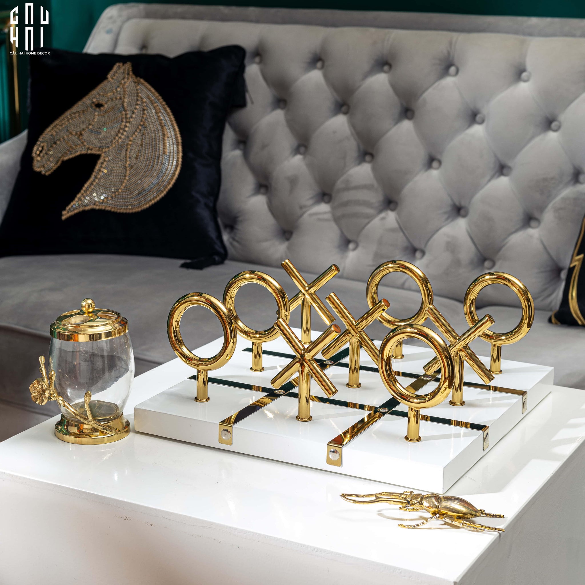 HOME COUTURE - BOARD GAME - STANDING LUXURY TIC TAC TOE FW25-CẬU HAI HOME DECOR