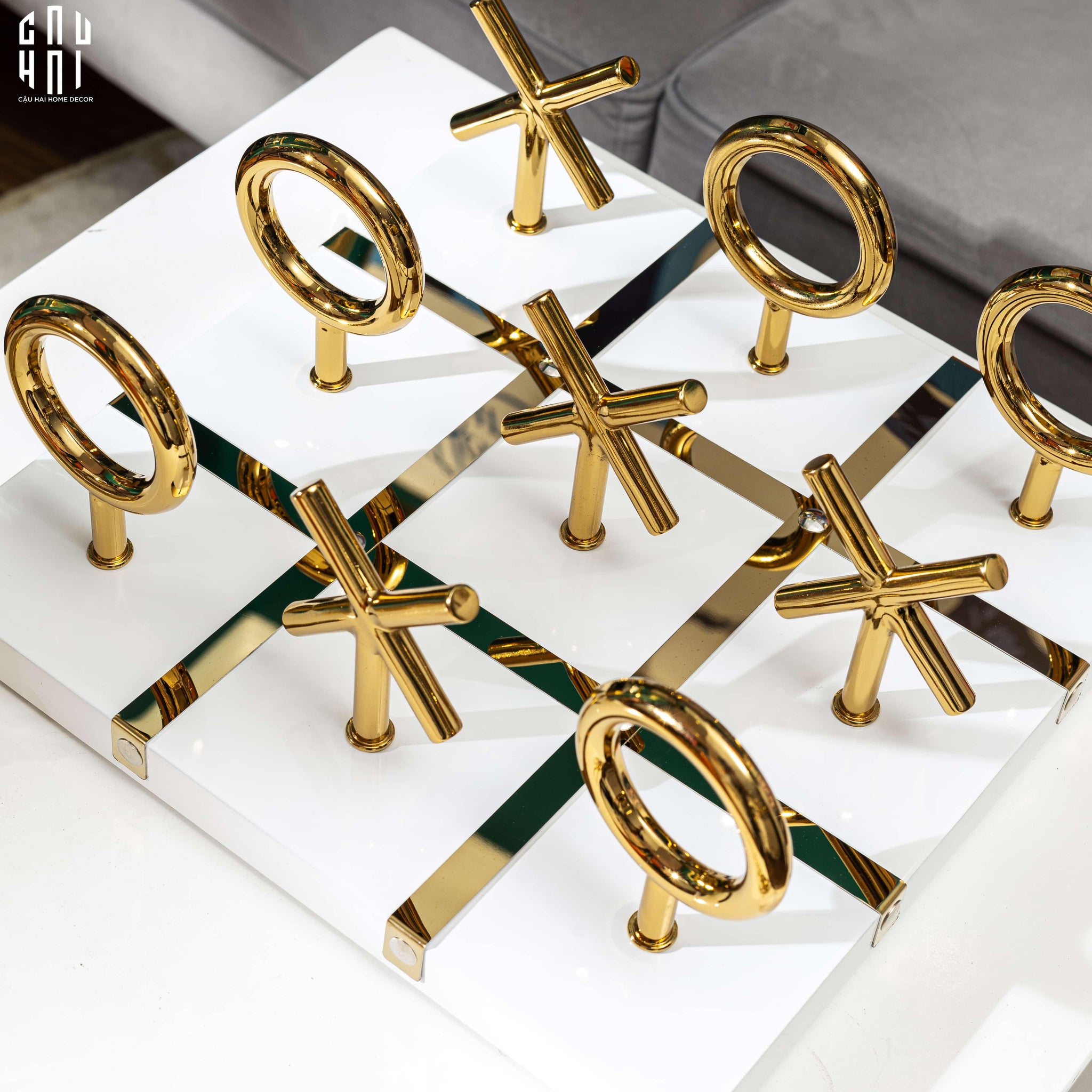 HOME COUTURE - BOARD GAME - STANDING LUXURY TIC TAC TOE FW25-CẬU HAI HOME DECOR
