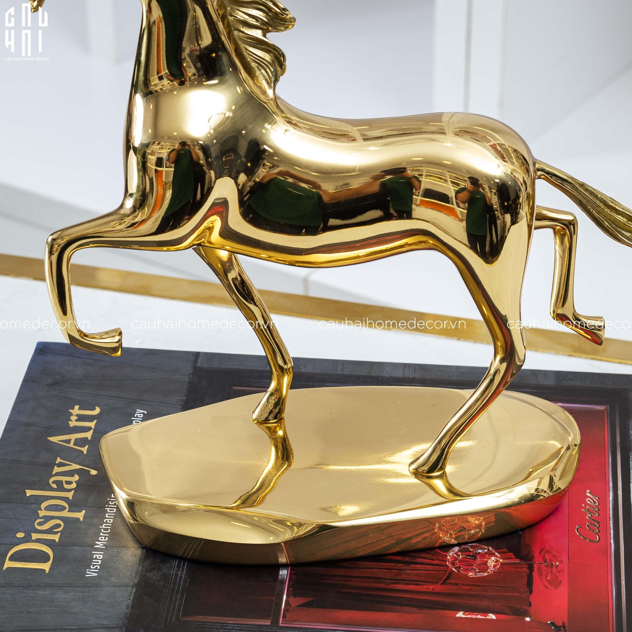 HOME COUTURE - TƯỢNG NGỰA BRASSON CHEVAL DE FORTUNE PREMIÈRE H24 UP-CẬU HAI HOME DECOR
