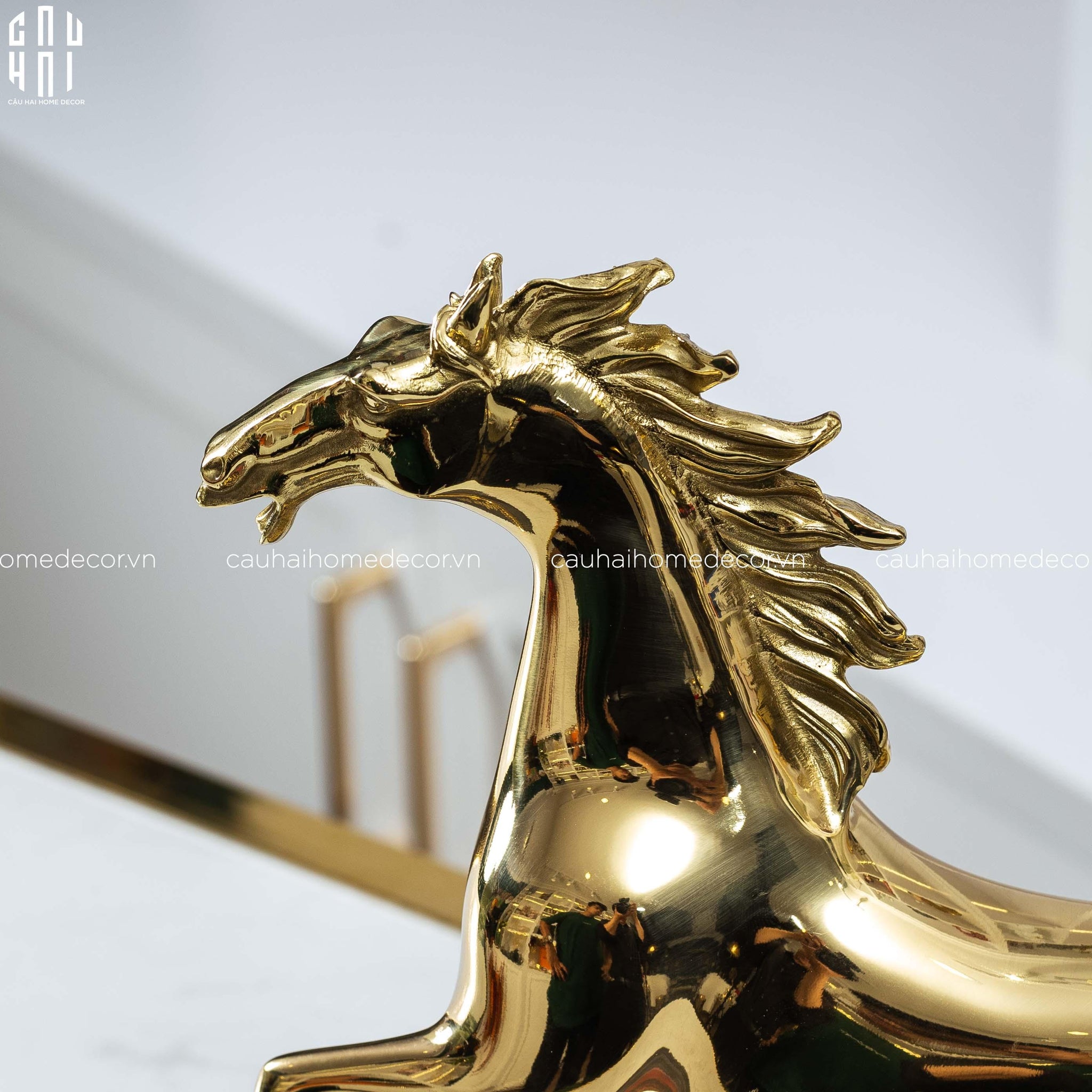 HOME COUTURE - TƯỢNG NGỰA BRASSON CHEVAL DE FORTUNE PREMIÈRE H24 UP-CẬU HAI HOME DECOR
