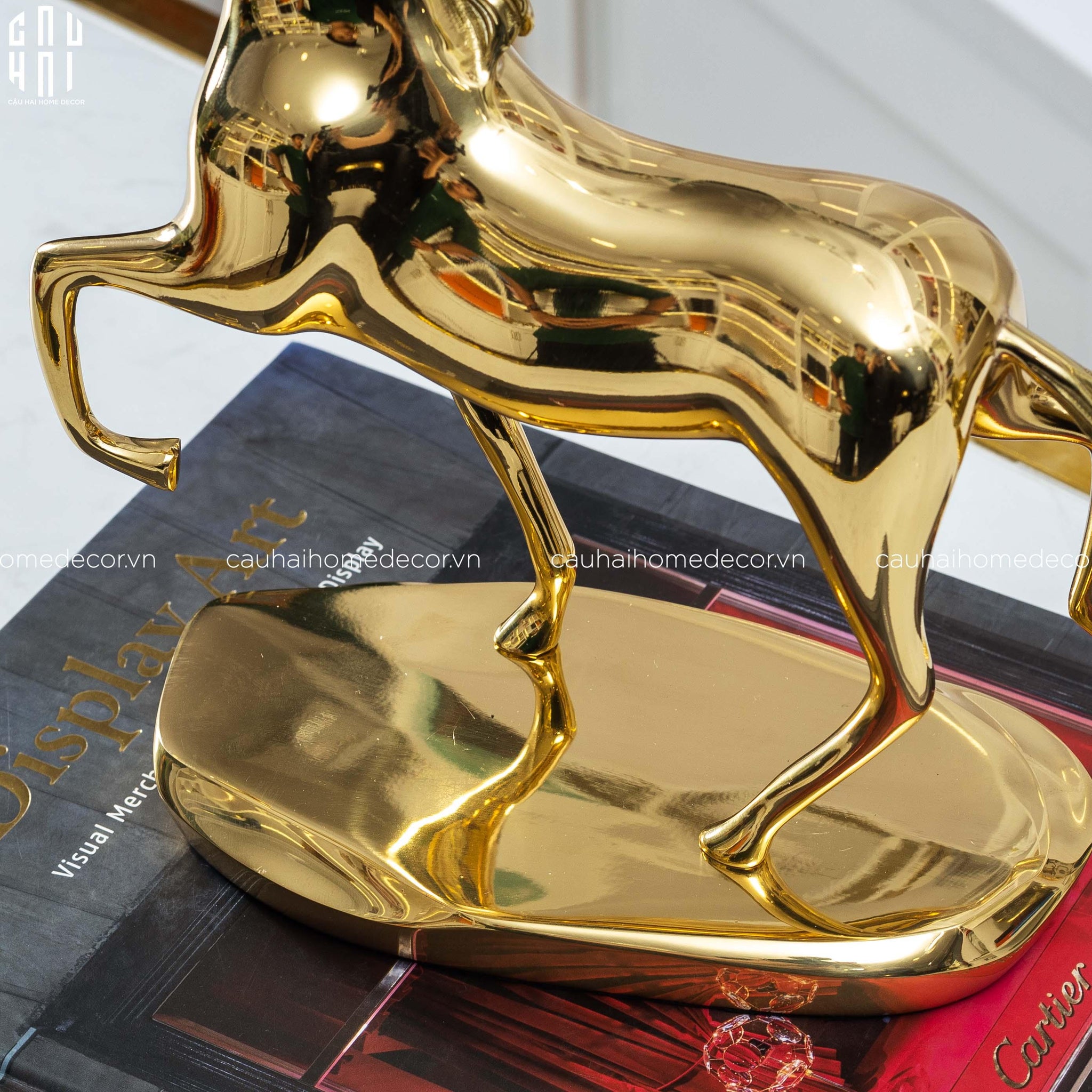 HOME COUTURE - TƯỢNG NGỰA BRASSON CHEVAL DE FORTUNE PREMIÈRE H24 UP-CẬU HAI HOME DECOR