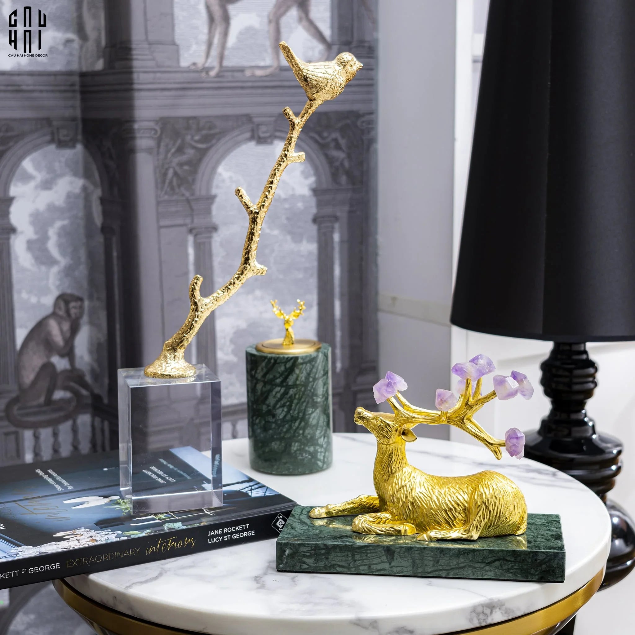 HOME COUTURE - TƯỢNG HƯƠU BRASSON JEWELRY MYTHICAL ELK - CẬU HAI HOME DECOR